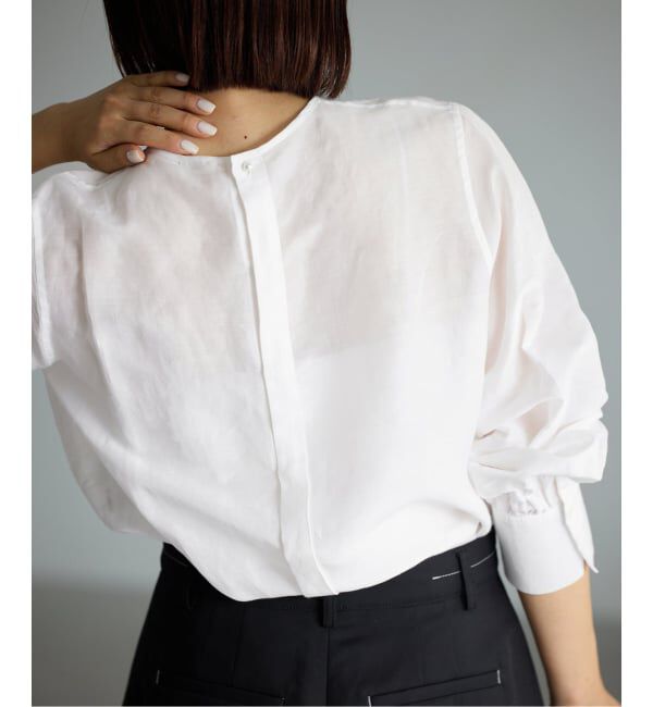 IENA「《新色/WEB限定/追加2》ラミーリヨセルノーカラーブラウス」|シャツ・ブラウス|