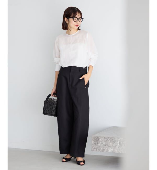 IENA「《新色/WEB限定/追加2》ラミーリヨセルノーカラーブラウス」|シャツ・ブラウス|