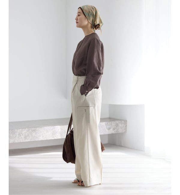 IENA「《新色/WEB限定/追加2》ラミーリヨセルノーカラーブラウス」|シャツ・ブラウス|