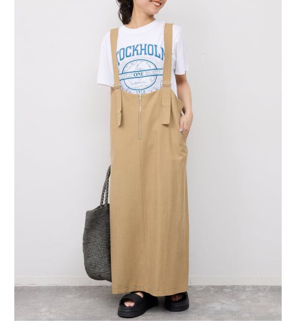 SLOBE IENA「《WEB限定》アイラインフロントジップジャンパースカート」|ワンピース|