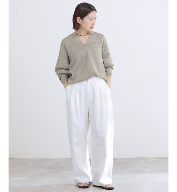 IENA「コットンwashiニットプルオーバー」|ニット・セーター|