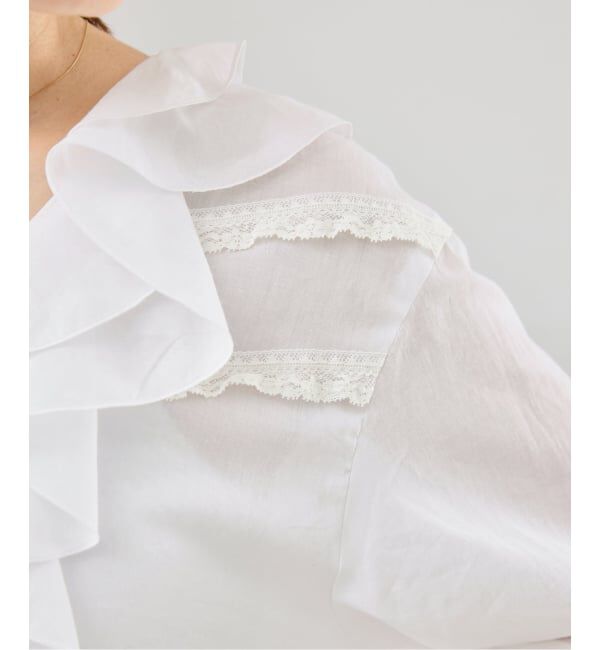 IENA「レーストリムフリルブラウス」|シャツ・ブラウス|