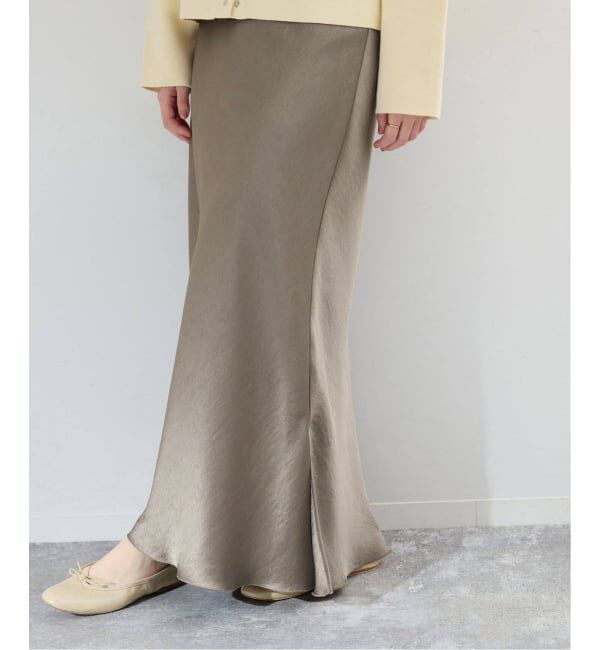 IENA「《追加17》ダブルサテンスカート」|スカート|