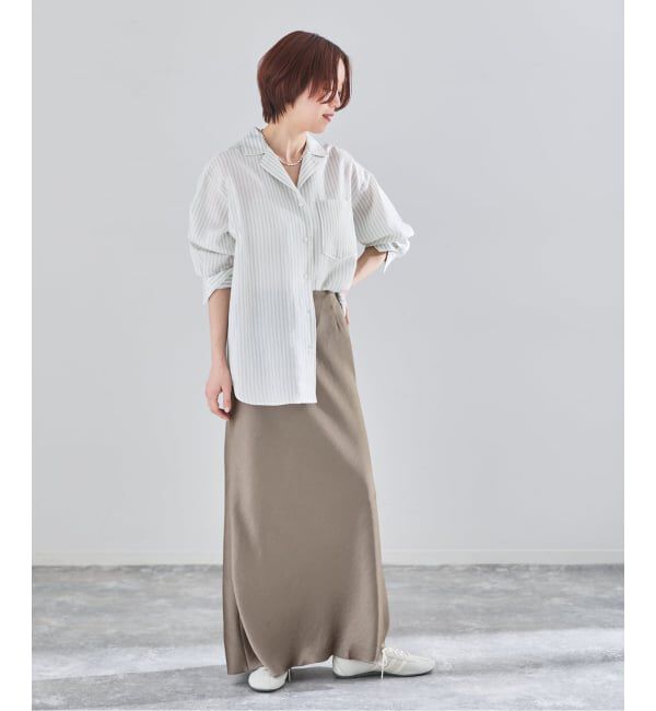 IENA「《追加17》ダブルサテンスカート」|スカート|