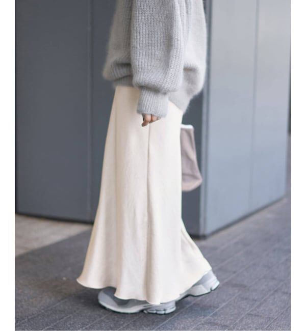 IENA「《追加17》ダブルサテンスカート」|スカート|