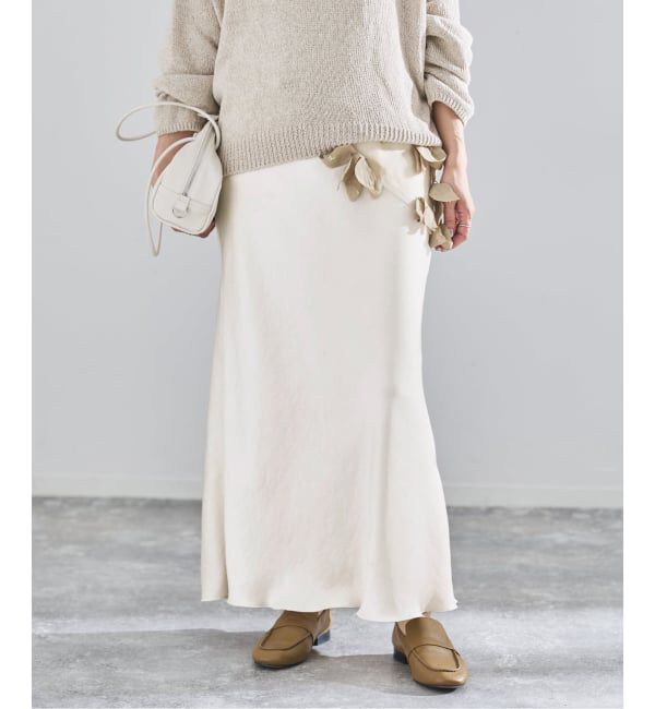 IENA「《追加17》ダブルサテンスカート」|スカート|
