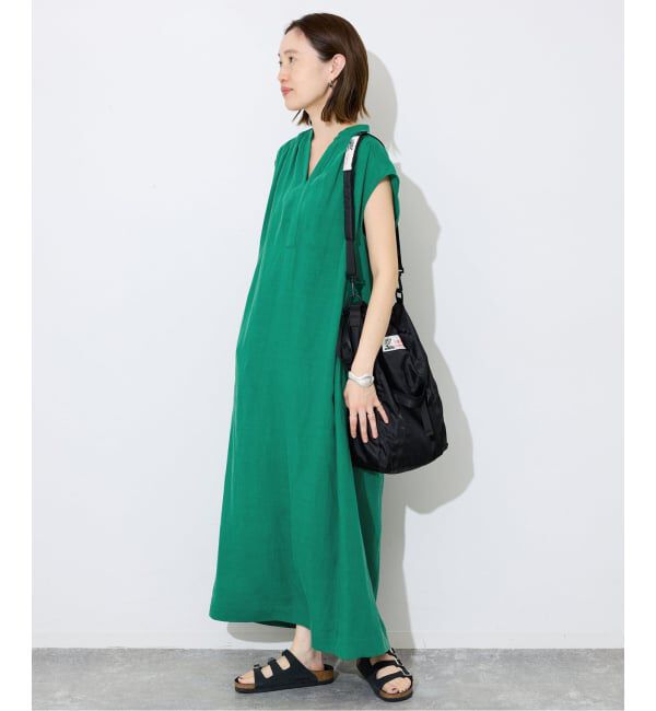 SLOBE IENA「《予約》リネン混キーネックコクーンワンピース」|ワンピース|