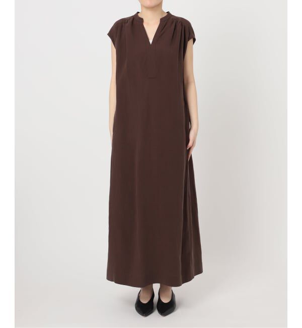 SLOBE IENA「《予約》リネン混キーネックコクーンワンピース」|ワンピース|