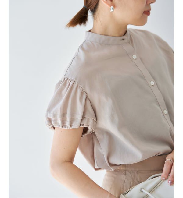 IENA「《WEB限定/追加予約》パフスリーブ半袖ブラウス」|シャツ・ブラウス|ベージュ
