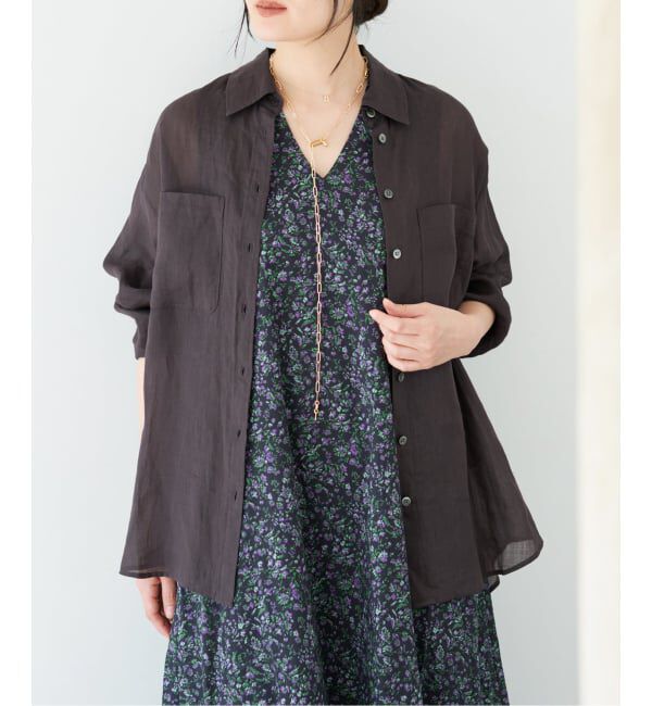 IENA「《セットアップ対応/予約》ラミーレギュラーカラーシャツ」|シャツ・ブラウス|ブラック A