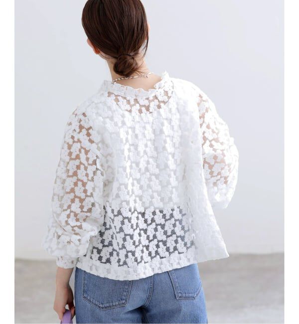 IENA「《追加予約》フラワー刺繍レース2WAYブラウス」|シャツ・ブラウス|