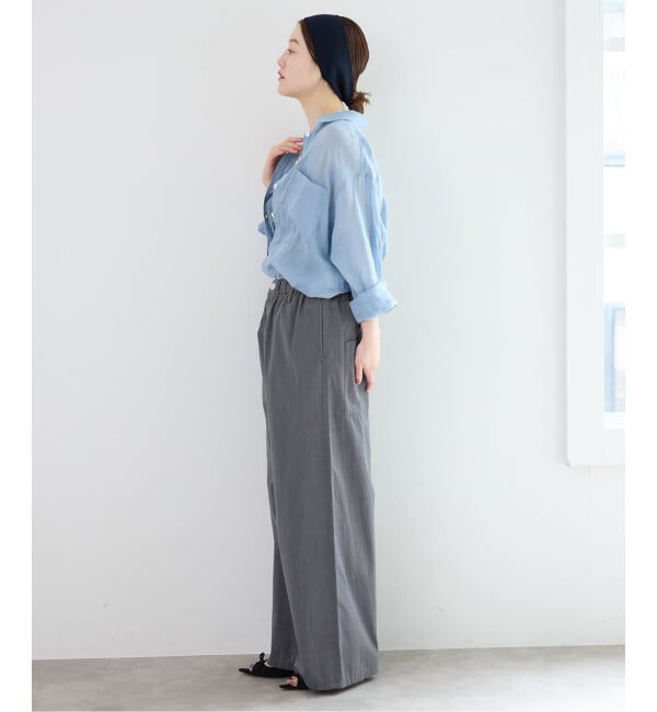 IENA「《予約/洗濯機洗い可》コットンサテンイージーワイドパンツ」|その他|