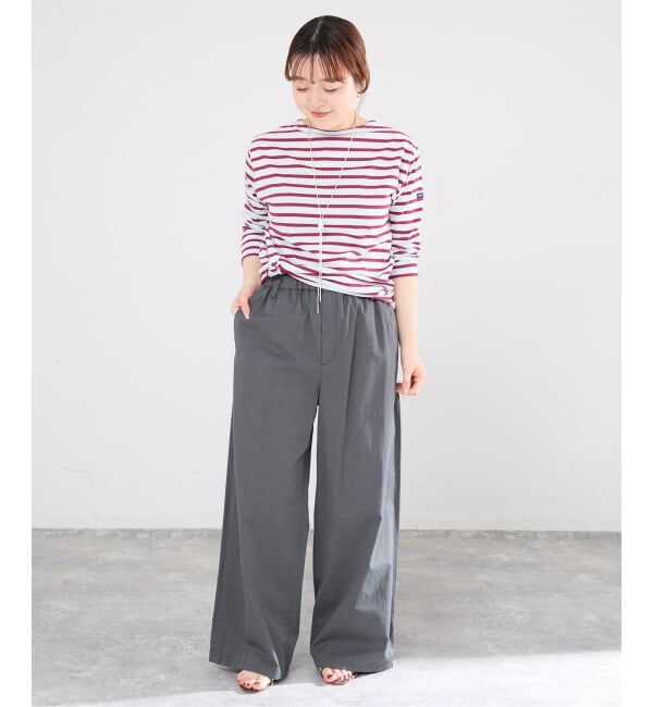 IENA「《予約/洗濯機洗い可》コットンサテンイージーワイドパンツ」|その他|