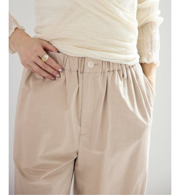 IENA「《予約/洗濯機洗い可》コットンサテンイージーワイドパンツ」|その他|
