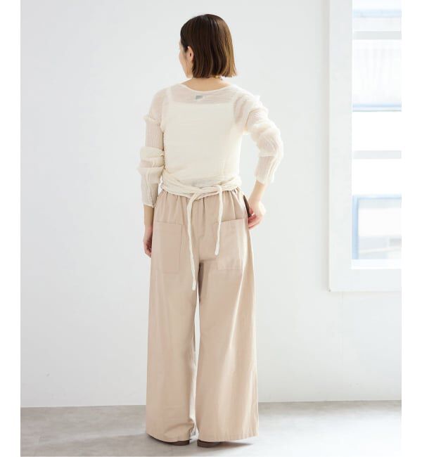 IENA「《予約/洗濯機洗い可》コットンサテンイージーワイドパンツ」|その他|