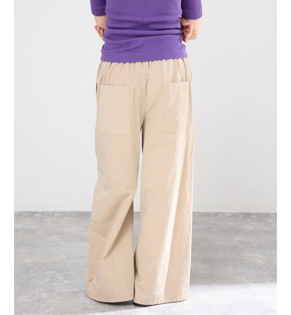 IENA「《予約/洗濯機洗い可》コットンサテンイージーワイドパンツ」|その他|