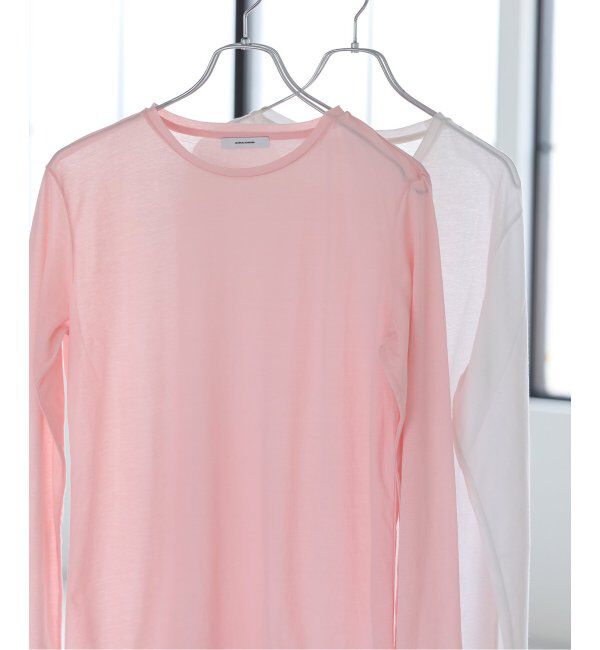 JOURNAL STANDARD「《追加》クルーネックシアーロングTシャツ」|Tシャツ・カットソー|ピンク A