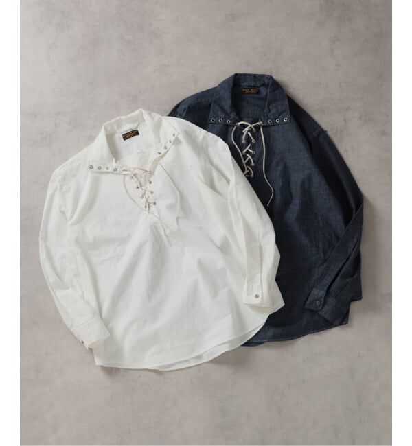 J.S.Homestead「J.S.Homestead / レース アップ シャツ」|シャツ・ブラウス|