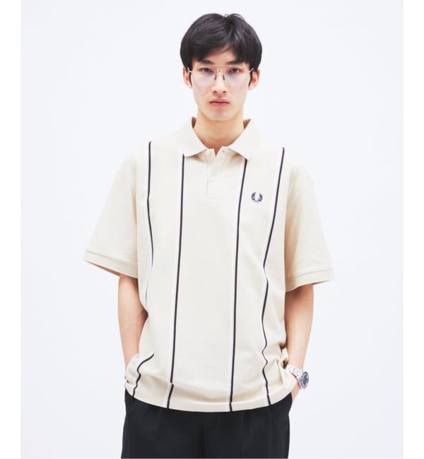 JOURNAL STANDARD「《予約》FRED PERRY / フレッドペリー 別注 ストライプ ピケ ポロシャツ」|ポロシャツ|ナチュラル