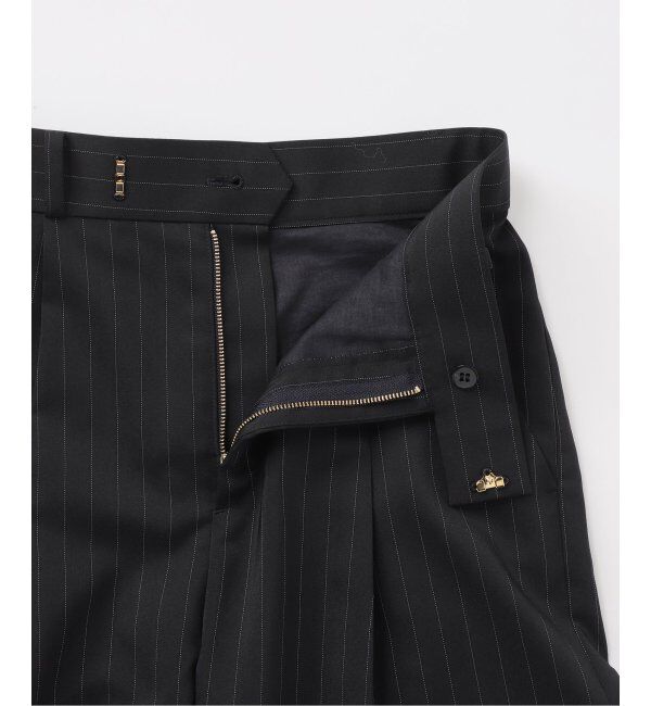 NOBLE「【洗える】ストライプツイルストレッチスラックスパンツ」|スラックス|