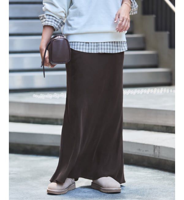 FRAMeWORK「≪追加≫シルキーキュプラバイアススカート2」|スカート|