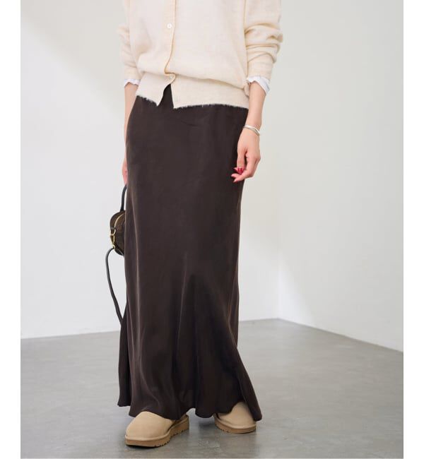 FRAMeWORK「≪追加≫シルキーキュプラバイアススカート2」|スカート|