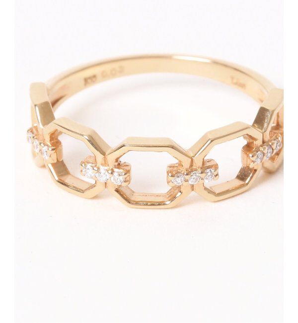 Lilas by Spick&Span「《追加》8角ラインモチーフダイヤピンキーリング K10」|リング|