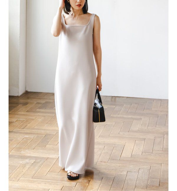 NOBLE「《追加》【洗える】ニットライクジョーゼット2wayワンピース」|ワンピース|