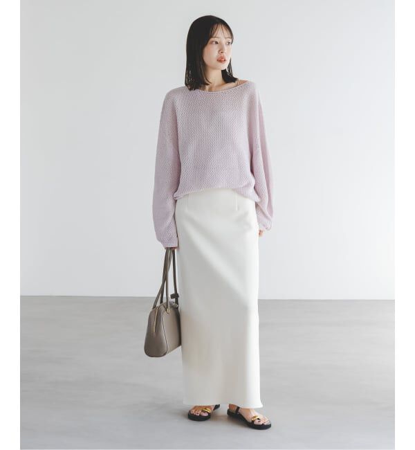 NOBLE「《追加》【洗える】コンフォートジャージーライクタイトスカート 4」|スカート|