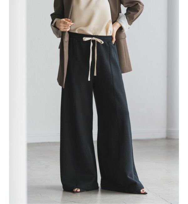 NOBLE「スビンコットンスウェットパンツ」|スラックス|ブラック