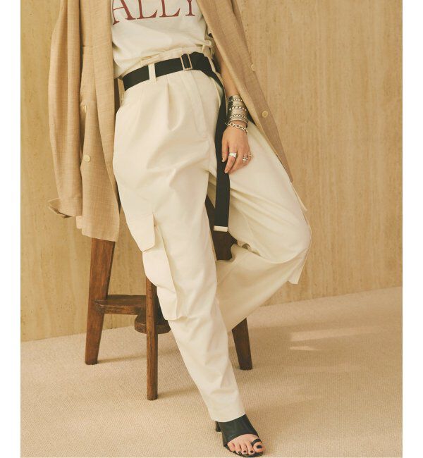 FRAMeWORK「oll*FRAMeWORK ハイウエストカーゴパンツ」|カーゴ|ホワイト