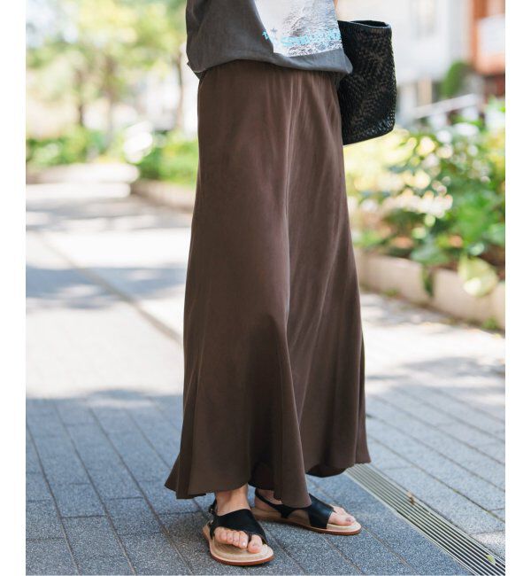 Spick and Span「《追加》ウォッシャブルキュプラフレアスカート」|スカート|