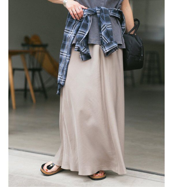 Spick and Span「《追加》ウォッシャブルキュプラフレアスカート」|スカート|