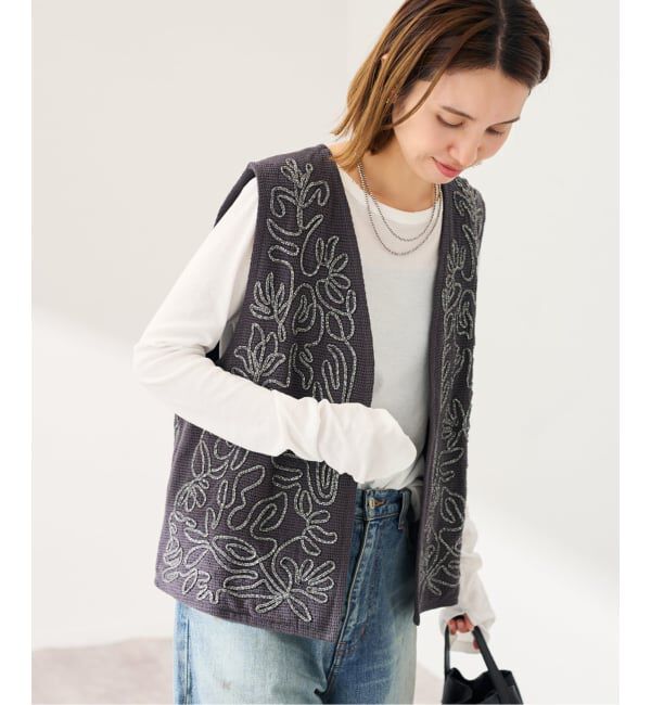 FRAMeWORK「メッシュエンブロイダリーベスト」|ダウンベスト・ベスト|