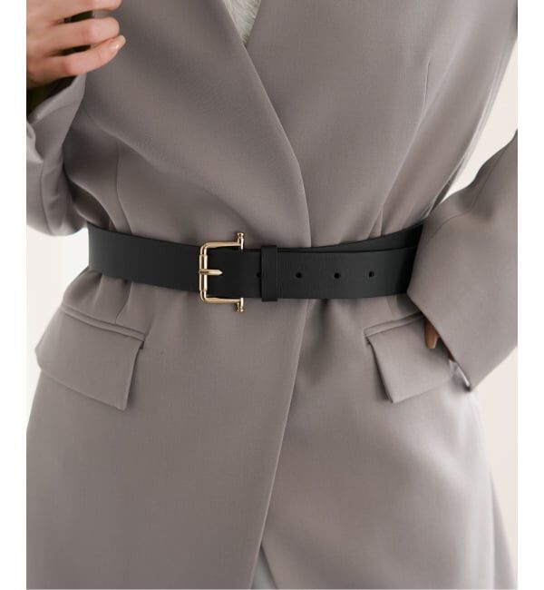 NOBLE「LEFIJE/レフィエ スムースレザーベルト(3cm)」|ベルト|ブラック