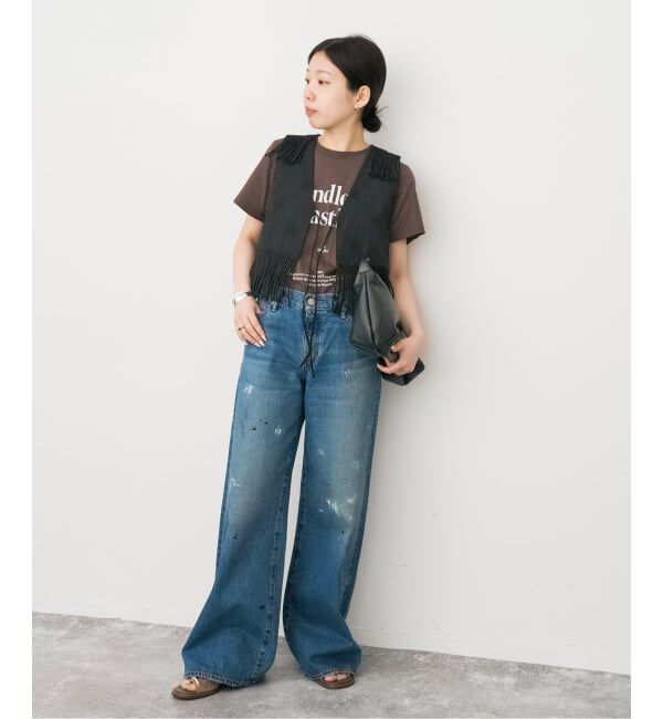 Spick and Span「crinkle crinkle crinkle 別注フリンジベスト*」|ダウンベスト・ベスト|