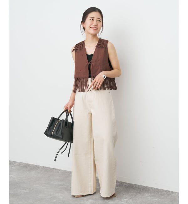 Spick and Span「crinkle crinkle crinkle 別注フリンジベスト*」|ダウンベスト・ベスト|