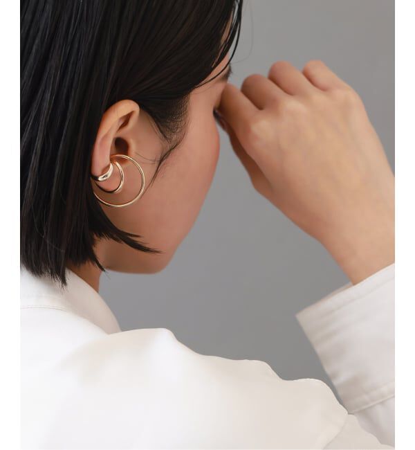 Lilas by Spick&Span「2cmサークルパイプイヤーカフ K10（片耳）」|イヤーカフ|