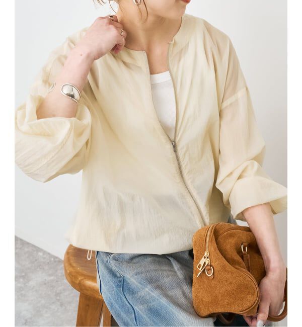 Spick and Span「《WEB限定 / 追加予約》シアーフロントZIPブルゾン」|その他|