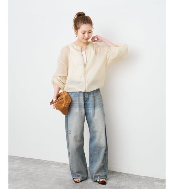 Spick and Span「《WEB限定 / 追加予約》シアーフロントZIPブルゾン」|その他|