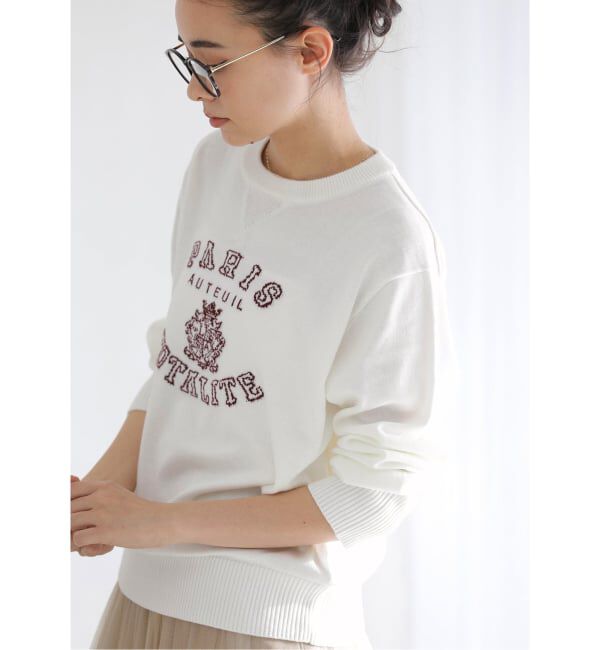  「【洗える】インターシャロゴニット」|ニット・セーター|