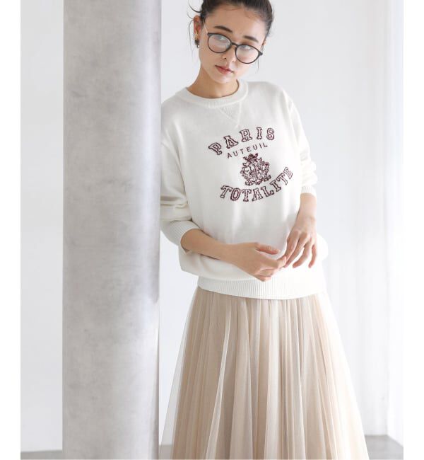  「【洗える】インターシャロゴニット」|ニット・セーター|