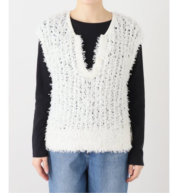  「【洗える】チュールペーパーベスト」|ベスト・ジレ|