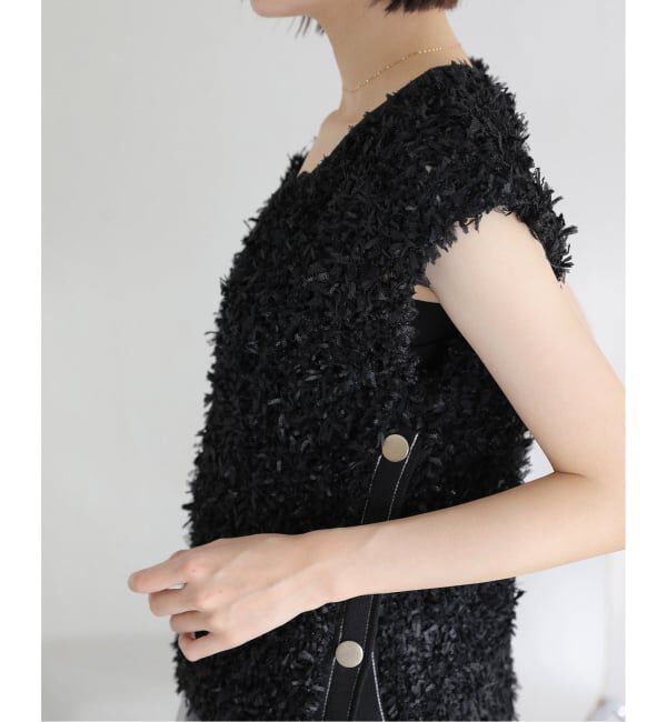  「【洗える】チュールペーパーベスト」|ベスト・ジレ|