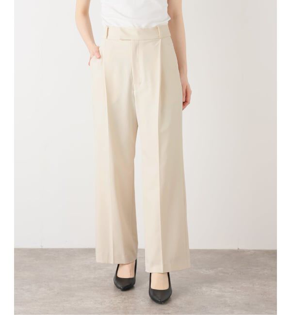  「【洗える】ツイルストレッチタックパンツ」|スラックス|