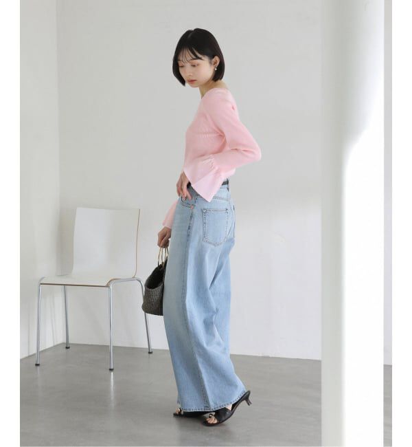  「【洗える】フリルスリーブニット」|ニット・セーター|