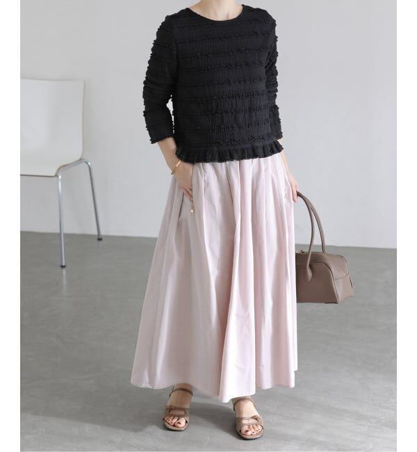  「【洗える】タフタジップポケットスカート」|スカート|