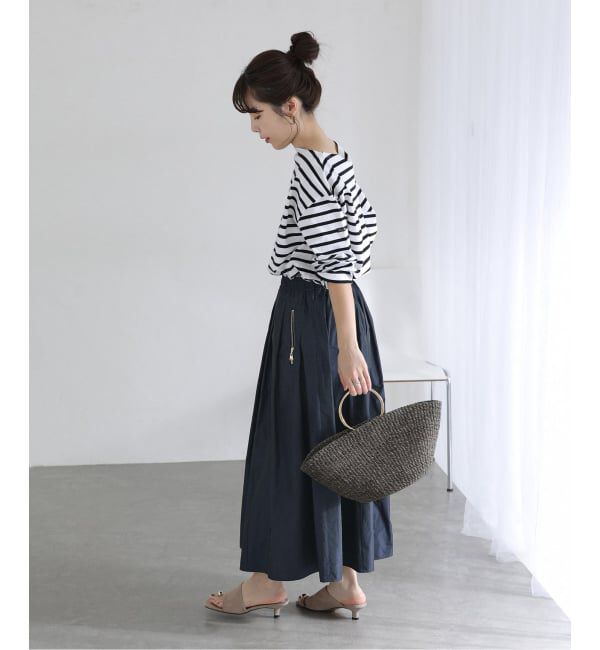  「【洗える】タフタジップポケットスカート」|スカート|