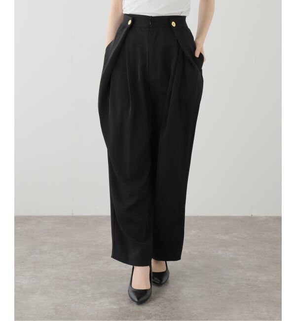  「【洗える】タックボタンパンツ」|スラックス|