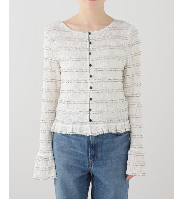  「【洗える】Mewl / ミュール ミニフリル2WAYカーデ」|カーディガン|